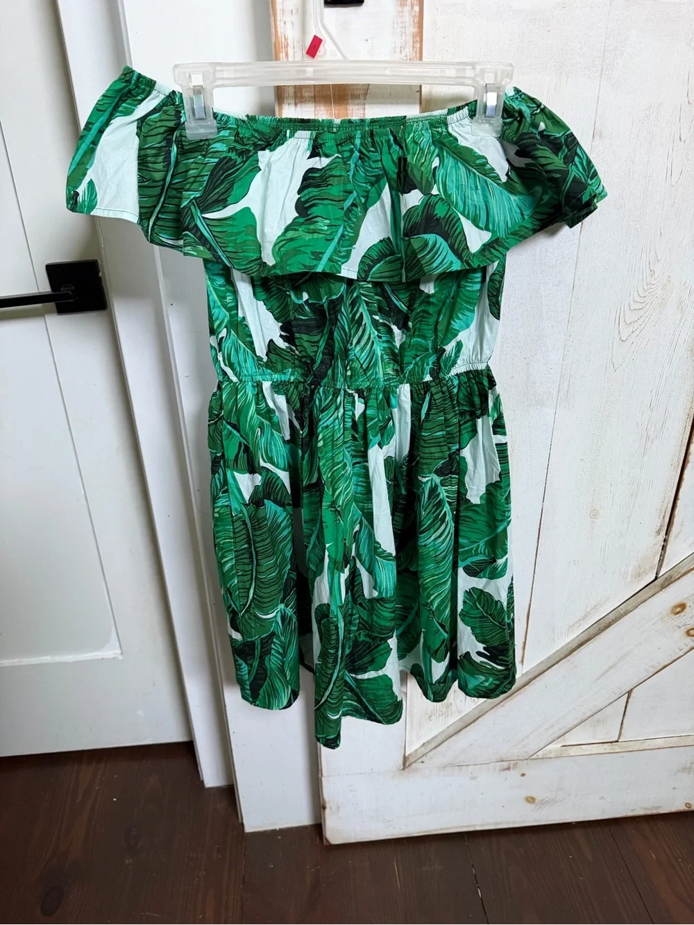 SHEIN Green Tropical Leaf Ruffle Skirted Bottoms 0403